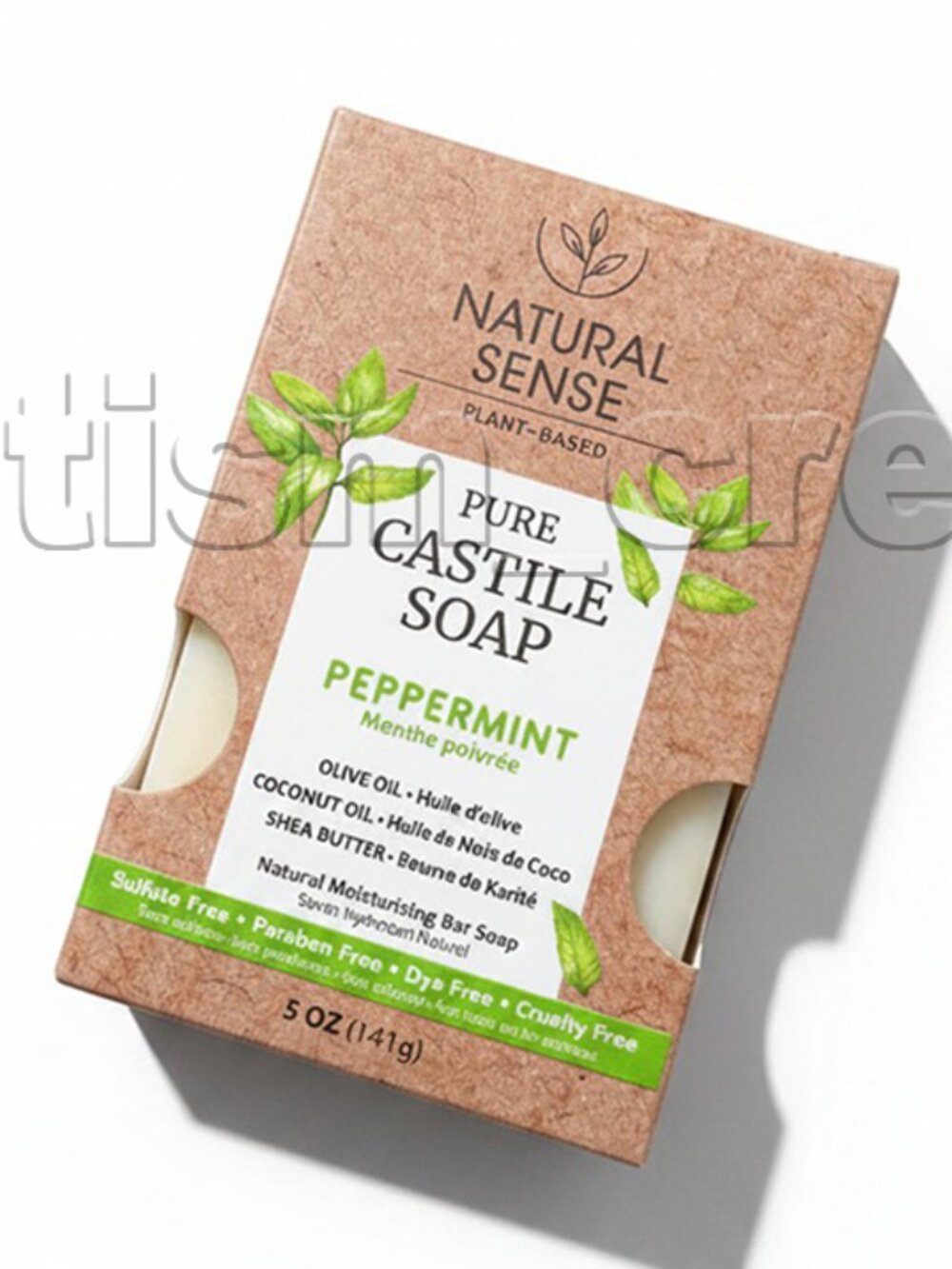 3/$12 💥🆕 Natural Sense Pure Castile 5 oz Soap Bar | Peppermint Scent | 1393